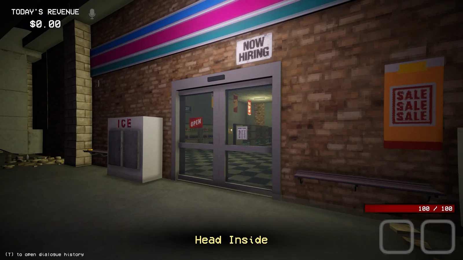 The isolated Shift At Midnight gas station storefront glows during a dark night shift